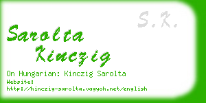 sarolta kinczig business card